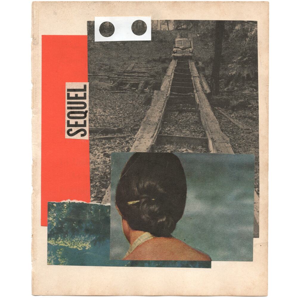 Original Mixed Media Modern Art Collage "Sequel" 5.25x6.75" Signed
